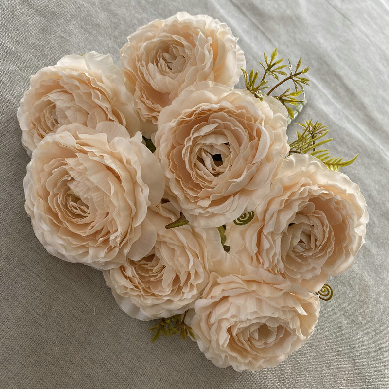 Artificial Peony Bush with 7 Blooms, 16" Tall, Silk-Like Fabric, Perfect for Weddings & Home Decor