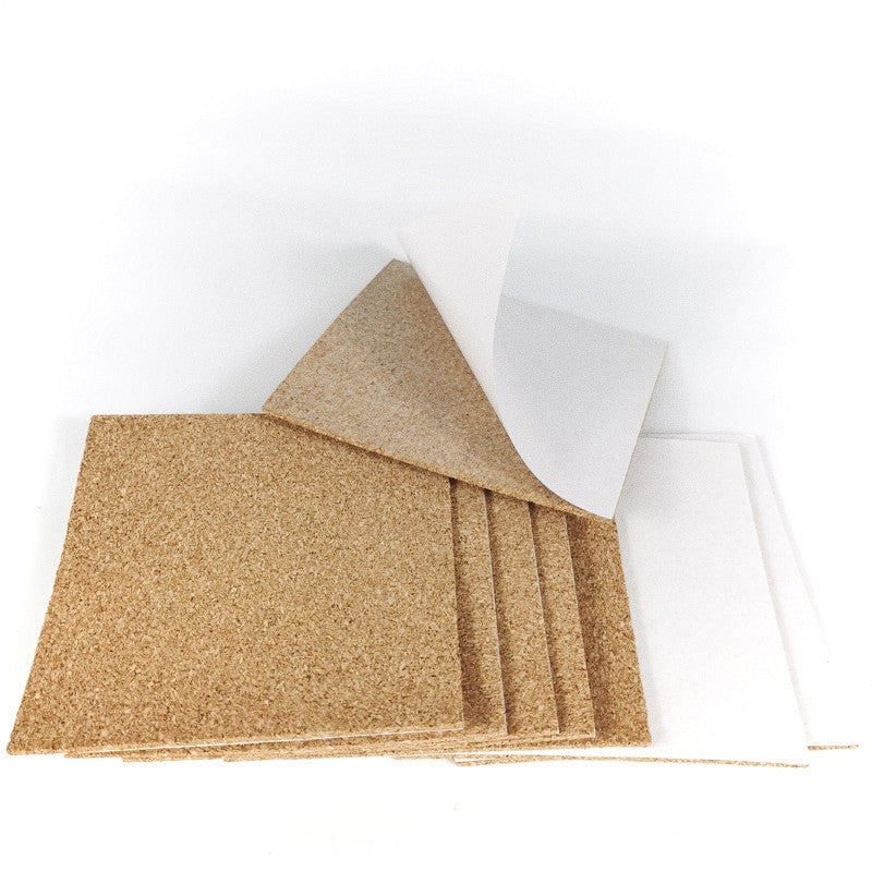 Bulk 10 Pcs 3.9X3.9 Inch Self-adhesive Square Cork Coasters for Home Cafe Restaurants Party Supplies Wholesale