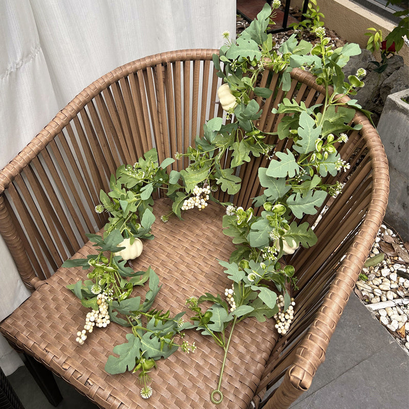 Artificial Chrysanthemum Leaf Garland Vine, Faux Silk Greenery, Bendable Hanging Vine for Wedding, Home and Holiday Decor
