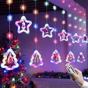 Christmas Snowflake String Lights Ornaments, 10 Ft Fairy Window Lights for Holiday Party Decor, Bulk Set