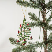 Christmas Tree Ornaments 50 Pcs Acrylic Red Green Gemstone Hanging Decorations Bulk Set