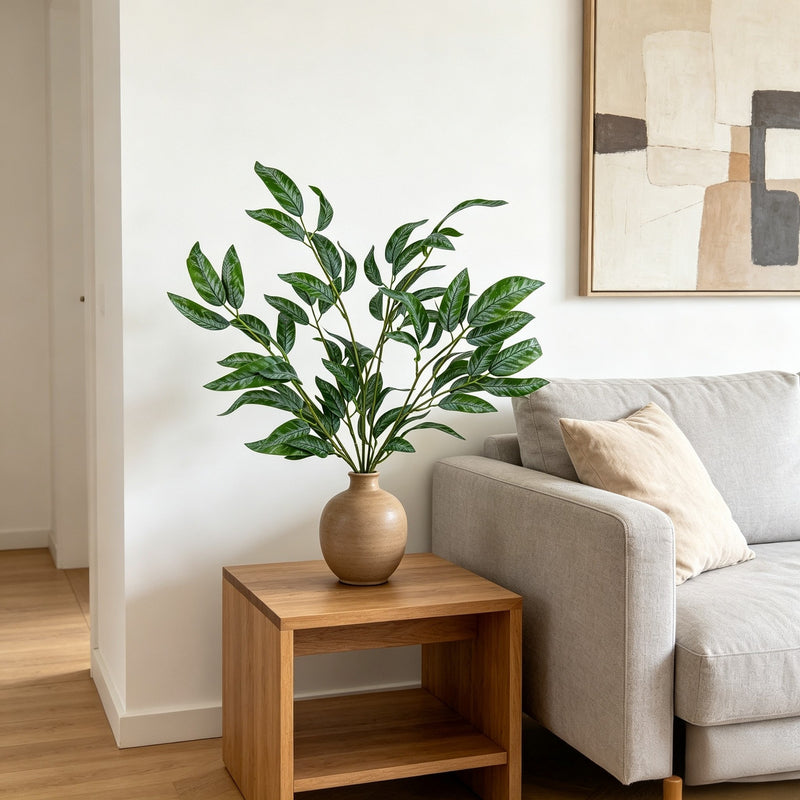Artificial Snake Plant Bush with Variegated Leaves, 25" Tall Realistic Faux Plant for Home Office Decor, Wedding & Event Styling