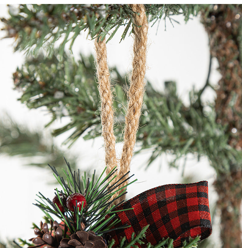 Christmas Iron Bell Ornaments with Pine Cone and Berry Hanging Decorations, Bulk Set