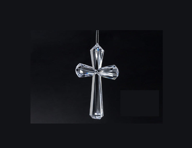 Acrylic Transparent Cross Hanging Ornaments Christmas Decorations Bulk for Xmas Party