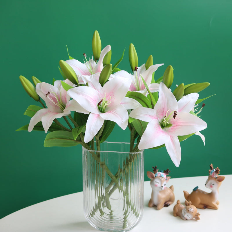 14 Inch Oriental Lily Stems 10 Pcs Real Touch Artificial Flowers for Table Centerpieces Arrangements