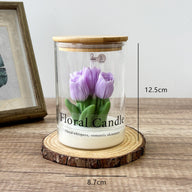 Valentine's Day Tulip Floral Aromatherapy Candle - Ins Vibe Gift Glass Jar Candle
