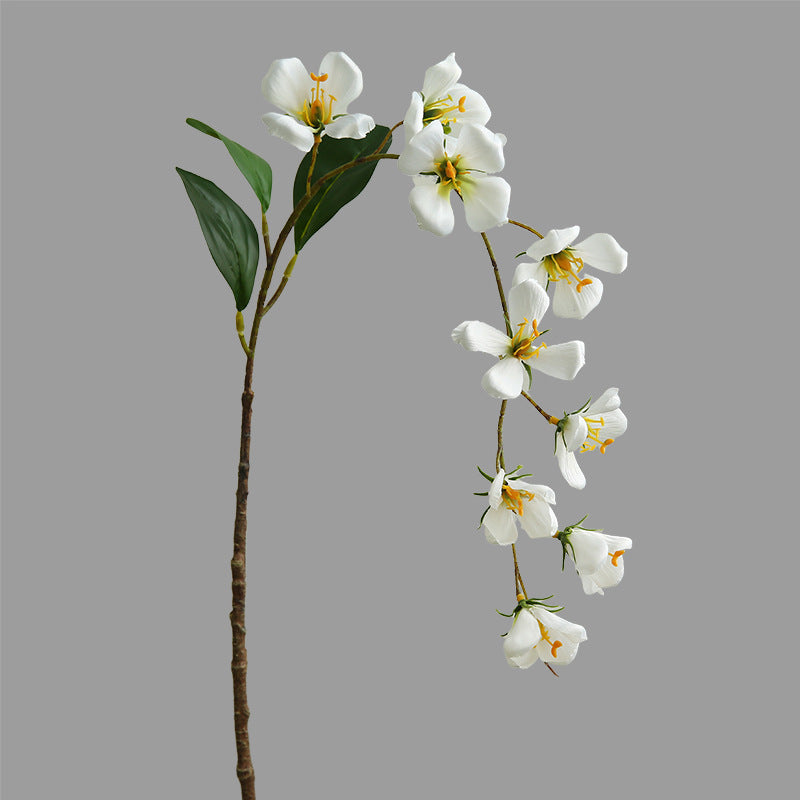 Artificial Dogwood Flower Stem, Single Stem with 9 Blooms, 33" Tall, Silk Floral Arrangement for Home Decor, Wedding, Events - Yellow, Pink, White
