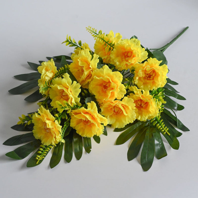 Artificial Peony Bush with 12 Blooms, Silk-Like Fabric, 20" Tall, Modern Style for Weddings, Home Decor, and Events
