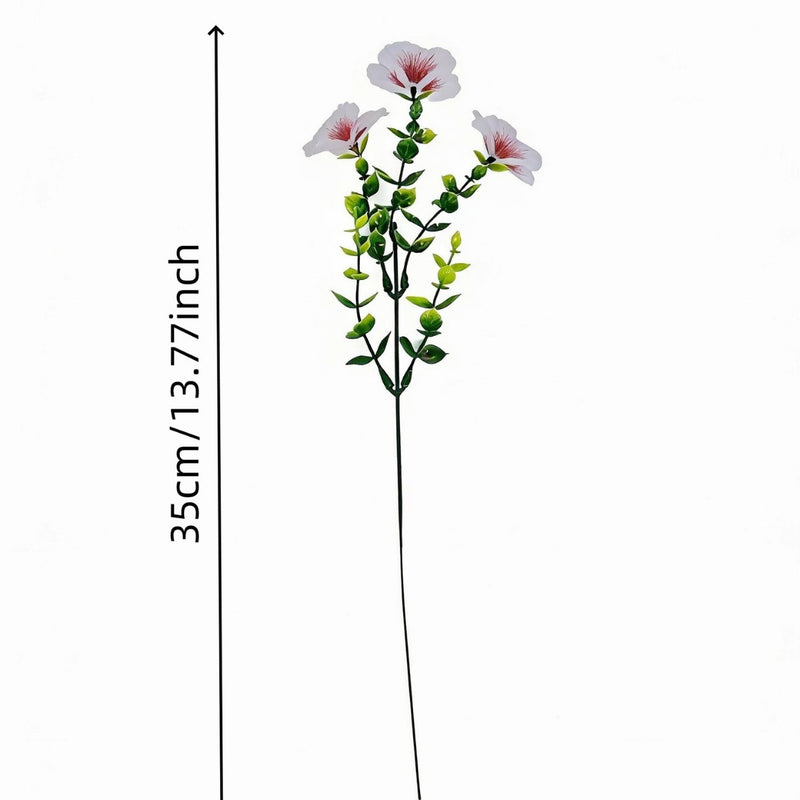 Artificial Eucalyptus Single Stem with 3 Blooms, Silk-Like Fabric, 14 Inches, for Weddings, Events, and Home Decor