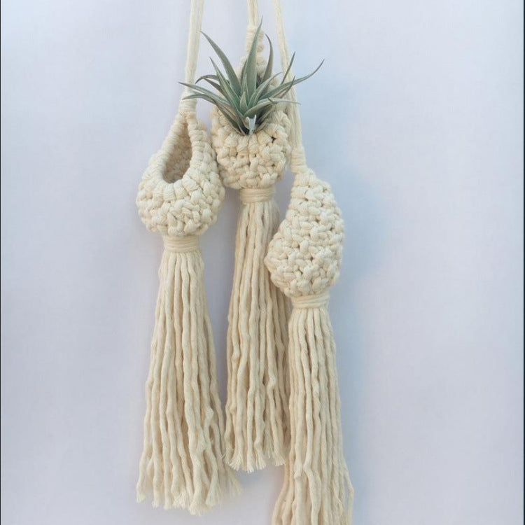 Bohemian Handwoven Air Plant Holder - Nordic Boho Wall Hanging | Ins Style Macramé Pouch
