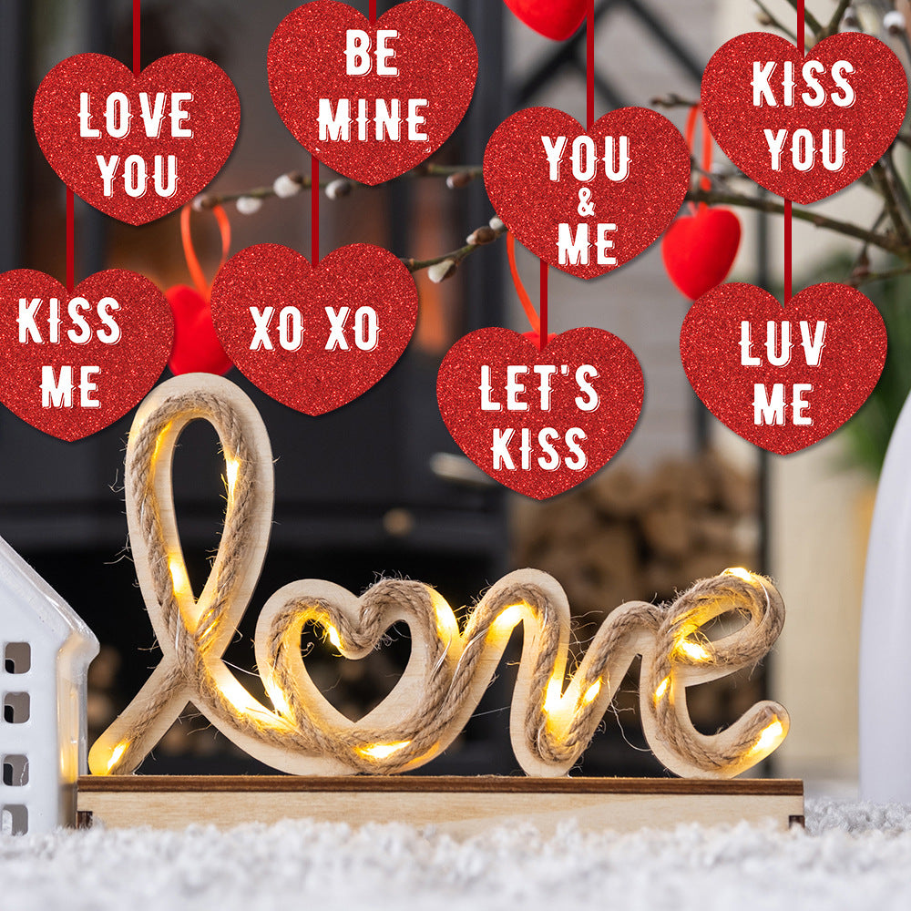 Valentine's Day Heart Hanging Decorations - 8 Patterns Party Supplies (3 Packs)