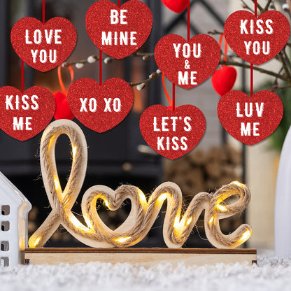 Valentine's Day Heart Hanging Decorations - 8 Patterns Party Supplies (3 Packs)