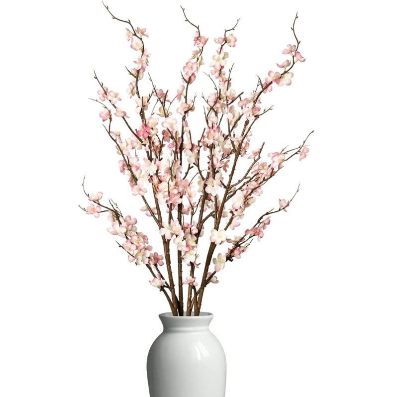 Bulk 4Pcs Cherry Blossom Branches Artificial Flowers for Spring Summer Indoor Decoration for Tables Home & Party Floral Arrangements Wholesale