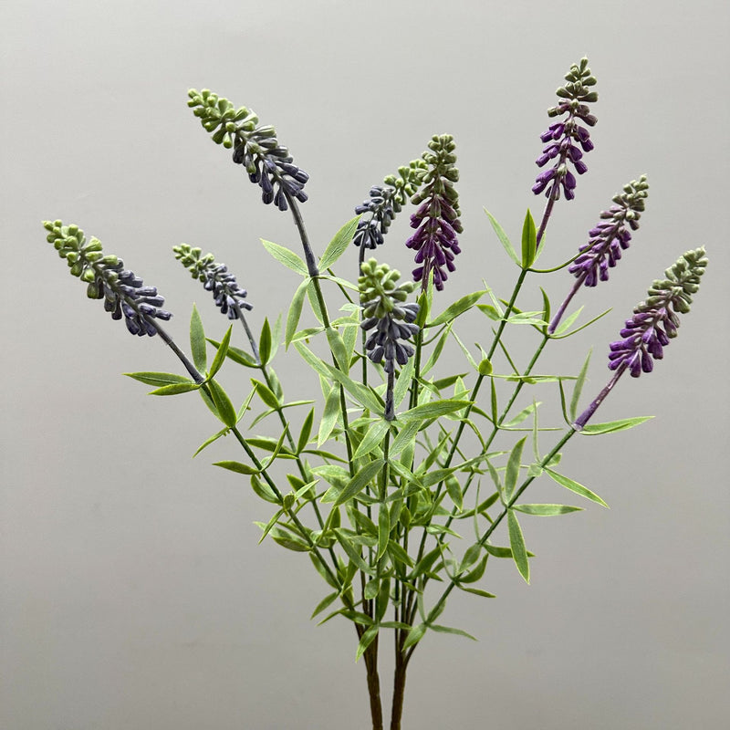 Artificial Lavender and Hyacinth Bush with 5 Blooms, 19" Tall, Plastic, Perfect for Home Decor, Weddings, and Events