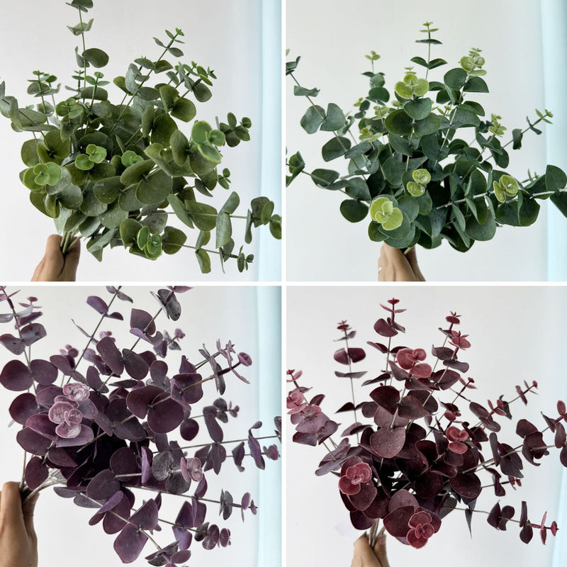 Set of 3 Eucalyptus Stems, Artificial Greenery for Home Decor, Weddings, and Events, 18" Tall