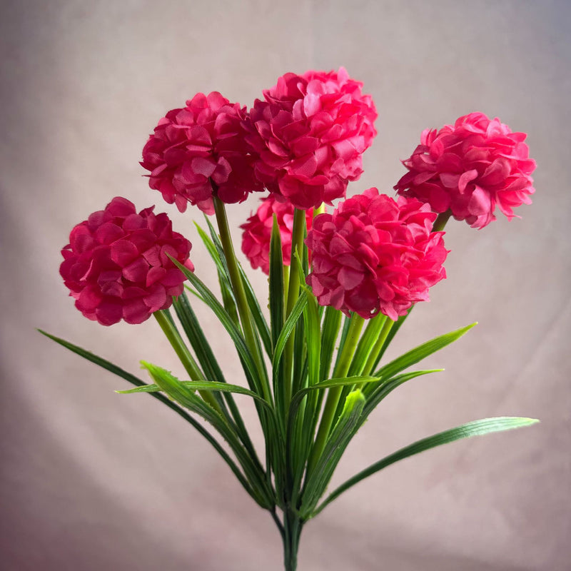 Artificial Chrysanthemum Bush with 6 Blooms, 18" PU Floral Stems for Weddings, Home Decor & Events, Realistic Fake Flowers