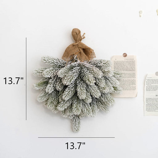 Light Up Artificial Pine Needle Bundle with LED Christmas Ball Ornament, Hanging Decoration for Door Wall Window, Bulk Set