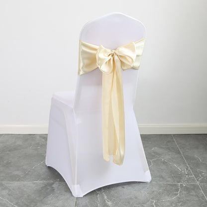 Bulk 10PCS Bows Chair Sashes Satin Chair Ribbons for Wedding Party Events Banquet Chair Cover Decoration Wholesale