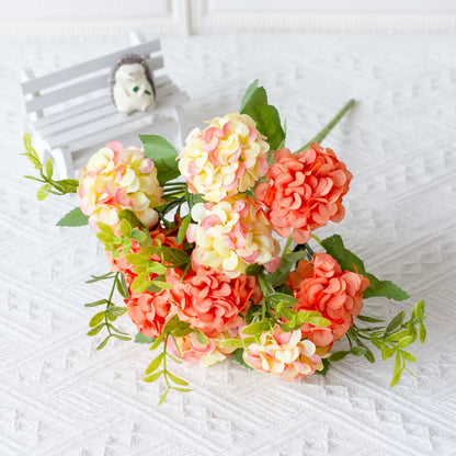 Bulk 5 Pcs Hydrangea Bridal Bouquets Silk Permanent Flower Flexible Stems for Weddings Bridesmaids Reception Centerpieces Wholesale