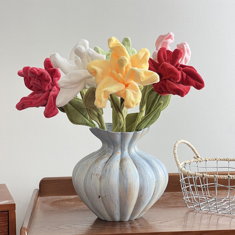 Single Stem Artificial Lily Flower, 17" Height, Faux Silk, for Home Decor, Weddings, and Events