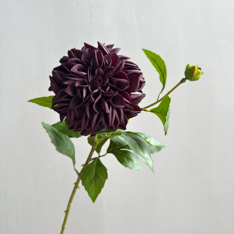Artificial Dahlia Bush with 2 Blooms, 26" Tall, Silk-Like Fabric, Modern Elegance for Home Decor, Events