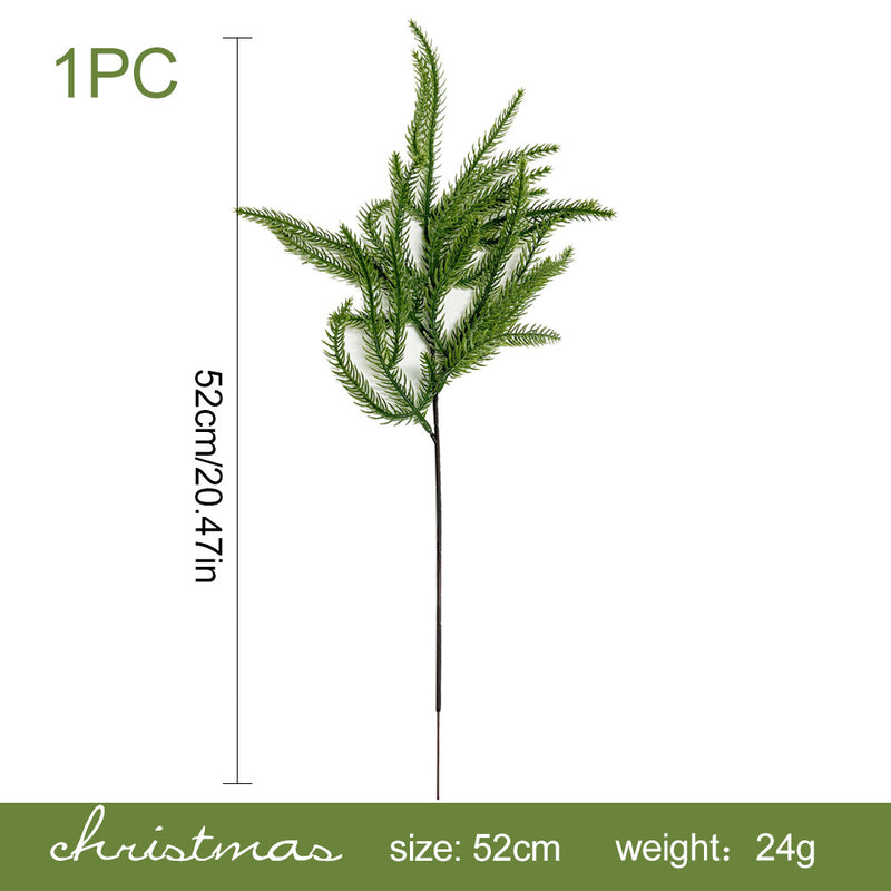 Artificial Red Berry & Pine Needle Christmas Stem, Plastic Faux Holly Pick for Wreaths, Floral Arrangements & Holiday Decor