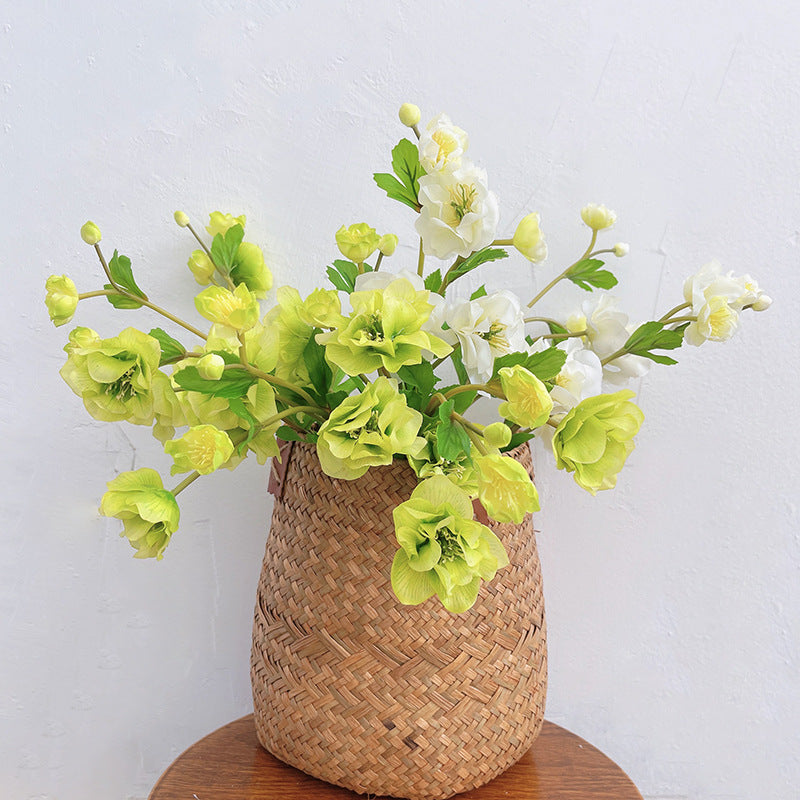 23 Inch Artificial Silk Helleborus Spray Branches 10 Pcs Bulk Wholesale