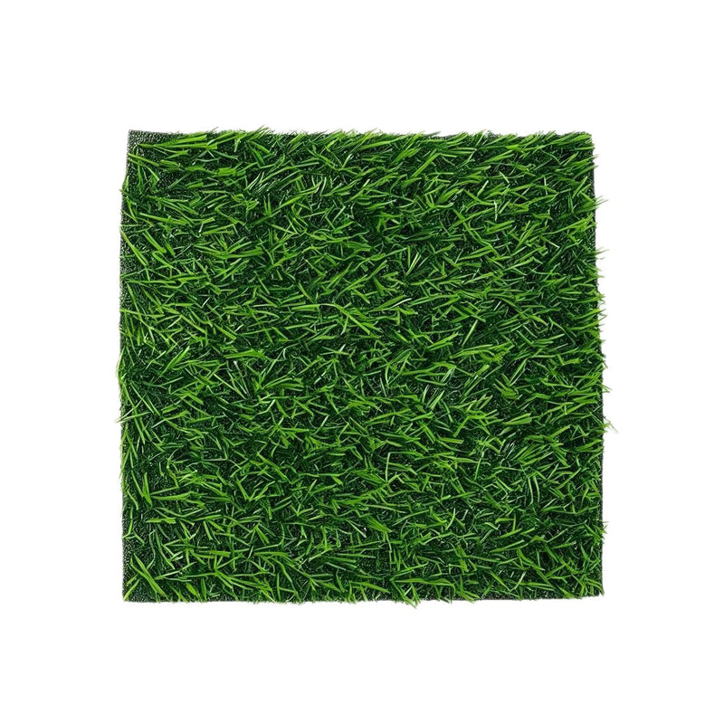 Artificial Grass Mat Square Turf Tile, Faux Gardenia Tree Accent, Nordic Style, for DIY Displays, Weddings and Window Décor