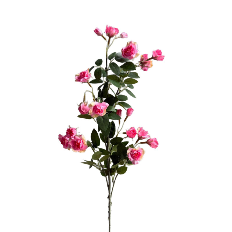 Artificial Mini Rose Bush with 18 Blooms, 25" Silk-Like Faux Flowers for Home Decor, Weddings & Events