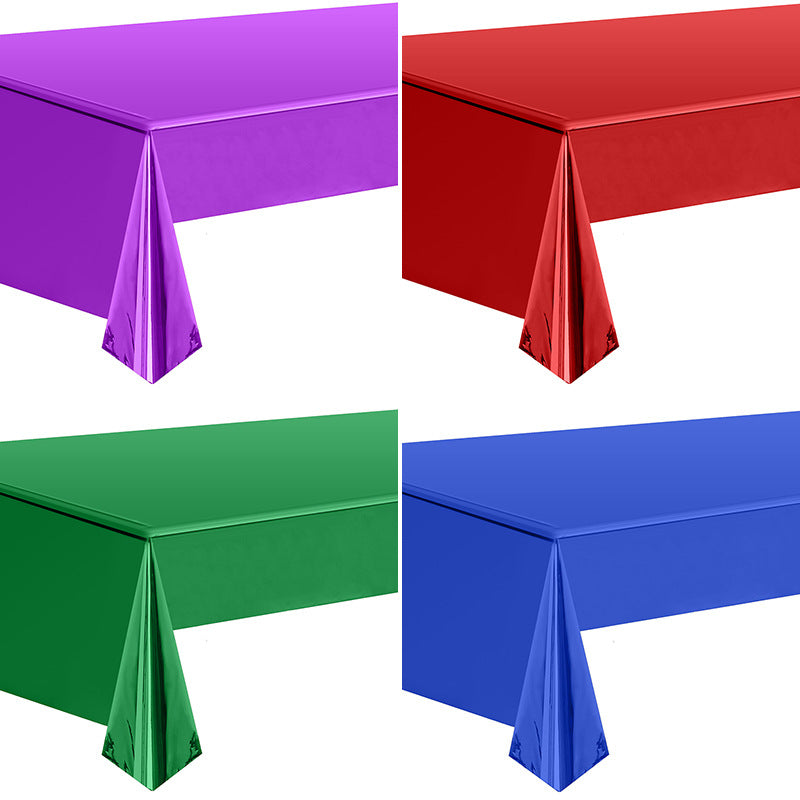 Bulk 5 Pcs Aluminum Foil Rectangle Tablecloth Metallic Waterproof Table Cover for Birthday Wedding Baby Shower Anniversary Party Decorations Wholesale