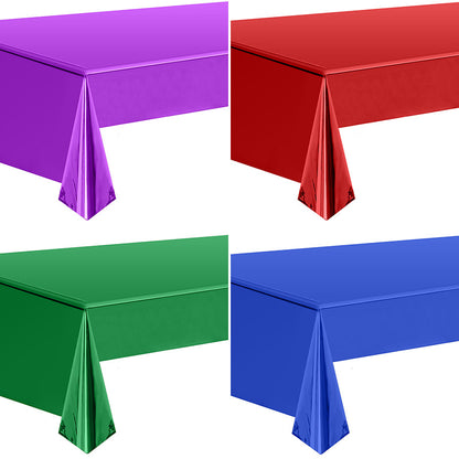 Bulk 5 Pcs Aluminum Foil Rectangle Tablecloth Metallic Waterproof Table Cover for Birthday Wedding Baby Shower Anniversary Party Decorations Wholesale
