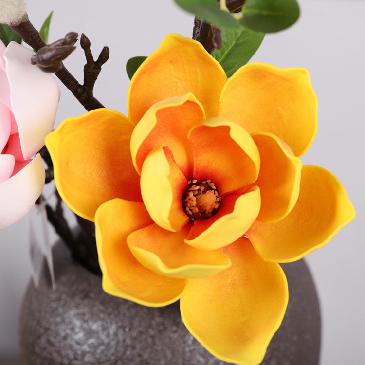 27 Inch Magnolia Stem Artificial Flowers 10 Pcs Bulk Wholesale Silk Magnolia Stems