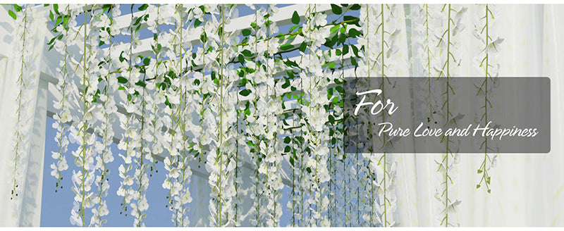 Bulk Wisteria Artificial Flowers 2025 Silk Touch Hanging Vine with UV Protection for Wedding Arch & Garden Party Decor Wholesale