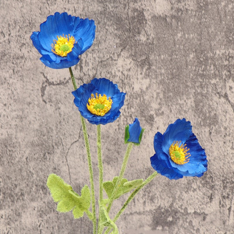 23 Inch Artificial Silk Poppy Flower Stems Spray Style, 10 Pcs
