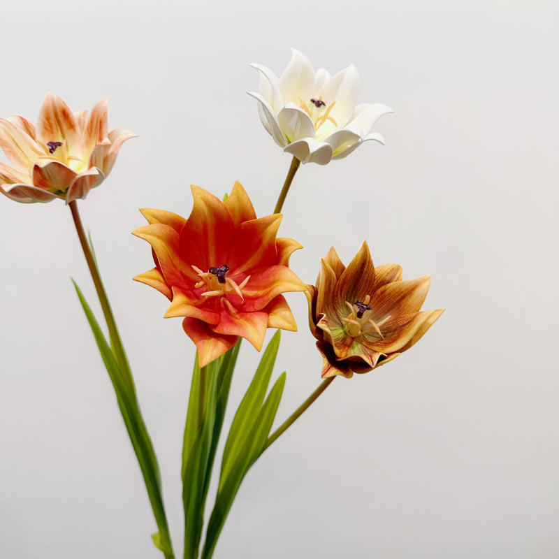 27" Single Stem Tulip Artificial Flower, Realistic EVA Material for Home Decor, Weddings, and Events