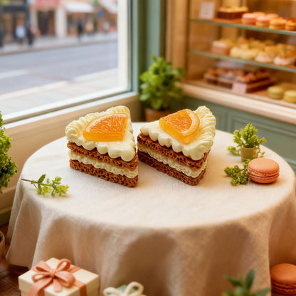 Wedding Decor Mini Faux Cream Cake Set - 10 Pcs Triangle Mousse Fake Fruit Cake Resin Charms (3 Colors)