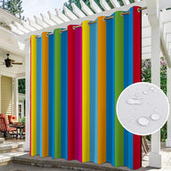Bulk 2pc Stripe Panel Waterproof Outdoor Curtains Premium Thick Privacy Outside Curtains for Patio Porch Pergola Cabana Wholesale