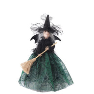 Halloween Witch Doll Tree Topper & Table Decor - 8.27"H x 11.22"W Gauze & Sequin Material Lightweight 30g