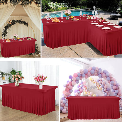 Bulk Rectangle Wrinkle Resistant Table Clothes Elastic Table Cover for Banquets Weddings Party Wholesale