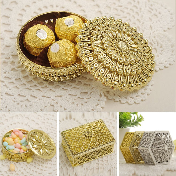 Bulk 12 Pack Hollow-out Storage Boxes Candy Favor Boxes for Wedding Baby Shower Birthday Party Wholesale