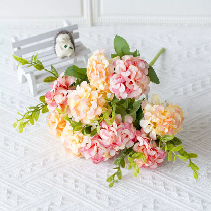 Bulk 5 Pcs Hydrangea Bridal Bouquets Silk Permanent Flower Flexible Stems for Weddings Bridesmaids Reception Centerpieces Wholesale