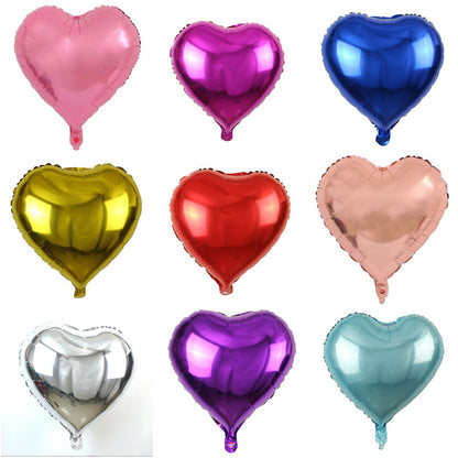 Bulk 50 Pcs 7 Inch Heart-shape Foil Balloons Mylar Balloons for Wedding Valentine's Day Decor Wholesale