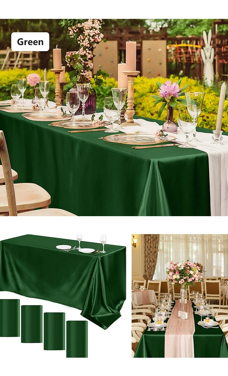 Bulk Satin Tablecloth Table Cover for Rectangular Table Wedding Banquet Events Decor Wholesale