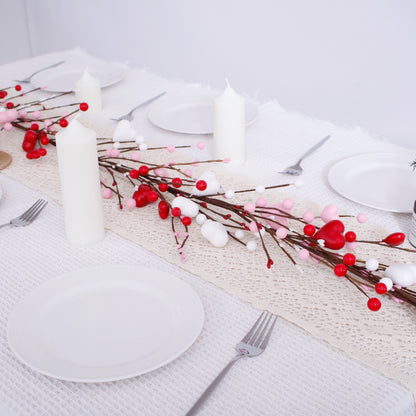 Valentine's Day Heart Vine Decor (15.7x15.7x3.9 Inches) - Romantic Holiday Decoration for V-Day