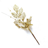 Christmas Gold Glitter Lily Ornament - 17" Christmas Tree Topper Decoration