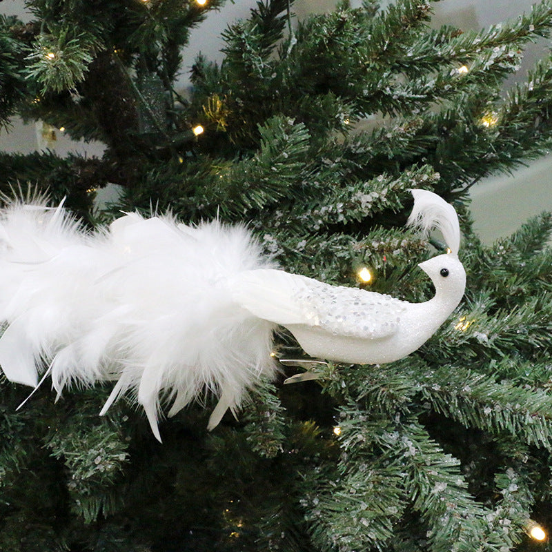Artificial Peacock Feather Christmas Ornaments Bulk, Natural Feather Crafts for Xmas Tree Decor, Wholesale Quantity
