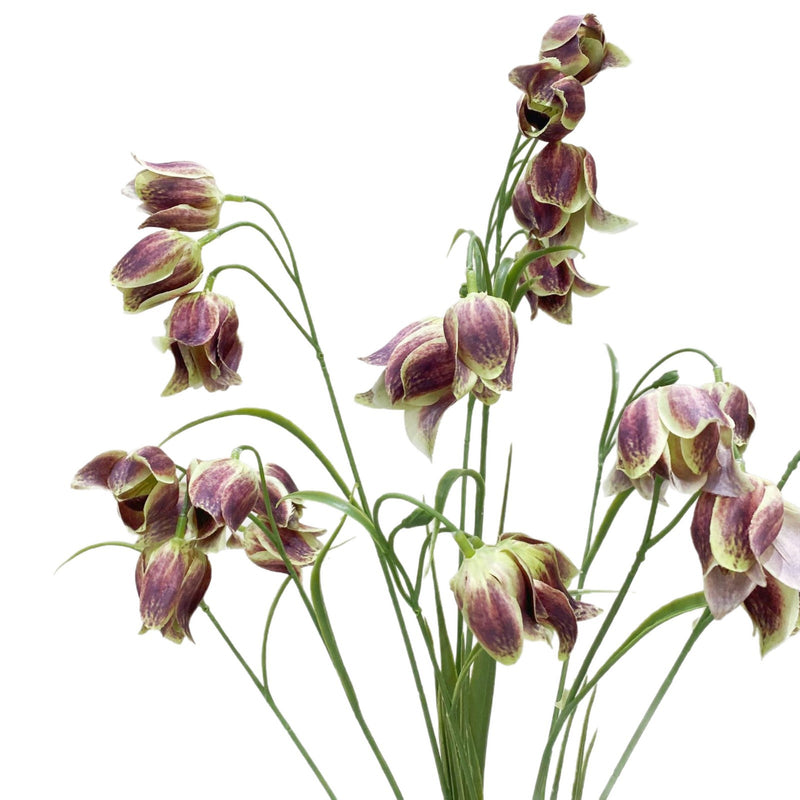 Artificial Fritillaria Flower Bush, Retro Style Faux Silk and Plastic Blend, 70cm Tall, Perfect for Weddings, Home Decor, and Events