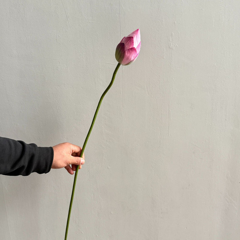 Artificial Lotus Single Stem, 31" Tall, Silk-Like Fabric, for Home Decor & Events