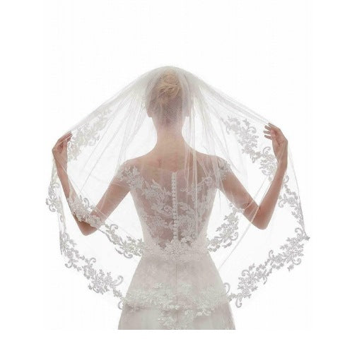Bulk Lace Veil 2025 Handmade Tulle Bridal Veil with Adjustable Comb for Outdoor Boho Wedding & Photoshoot Wholesale