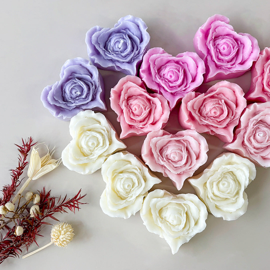 Heart Rose Scented Candle - Valentine's Day Gift | Aesthetic Home Ambience Candle